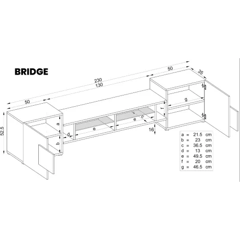 TV-Schrank Merano, Schwarz/Schwarz - 7