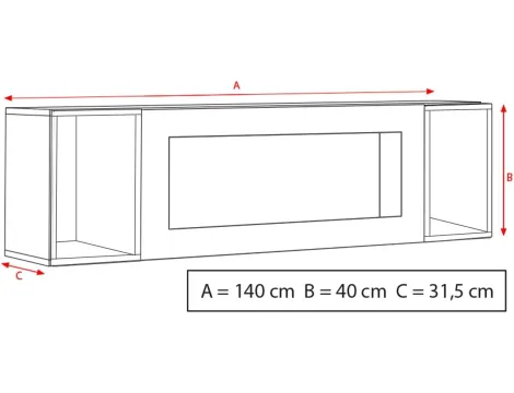 Vitrine Schrank Trento Biokamin, Schwarz/Schwarz - 2