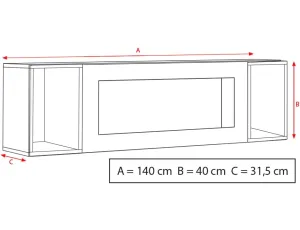 Vitrine Schrank Trento Biokamin, Schwarz/Weiß - image 2