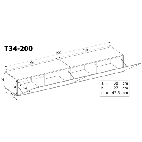 TV-Bank Loreto, Schwarz /Schwarz - 2