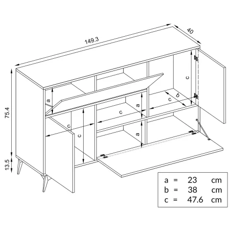 Kommode Buffet Orvieto 4D - 3