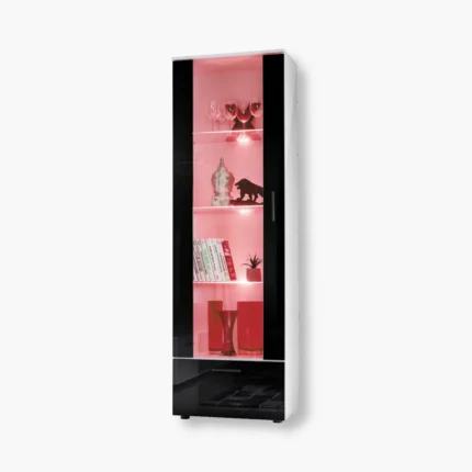 Alessandria Stehendes Display, Schwarz/Weiß RGB LED Beleuchtung