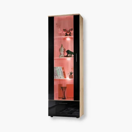 Alessandria Stehendes Display, Schwarz/Wotan RGB LED Beleuchtung