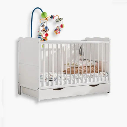 Aurora Kinderbett mit Schublade, mattweiß