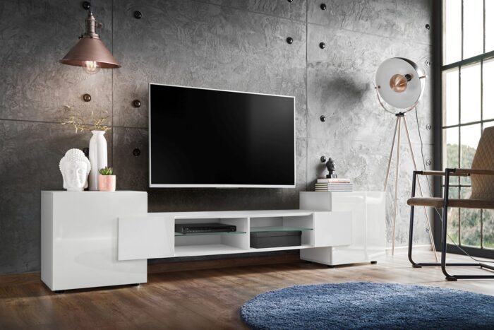 Merano TV Cabinet, White/White - Image 2