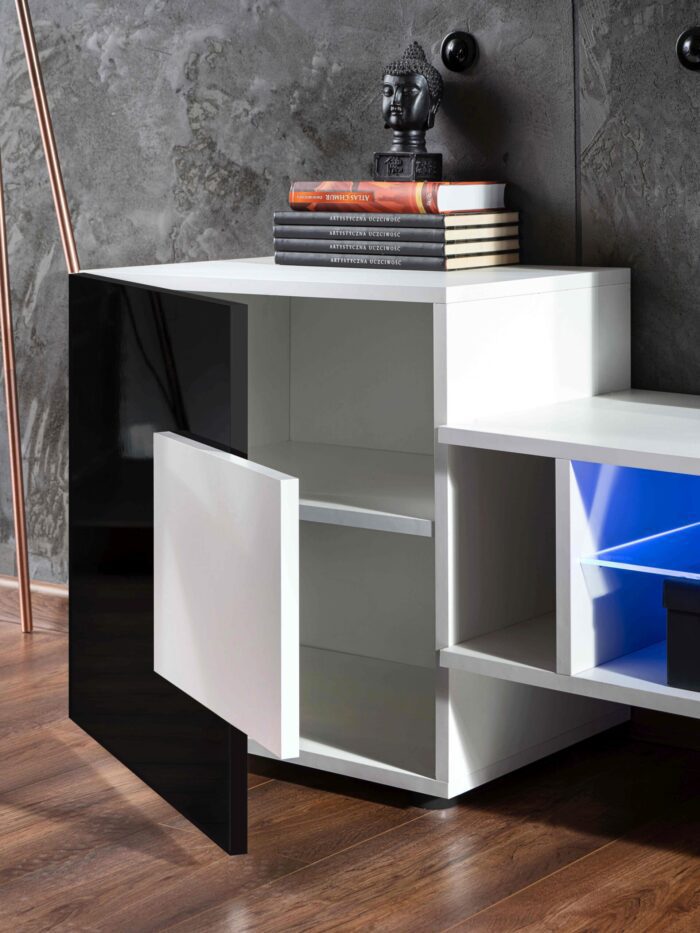 Armoire RTV Merano, Wotan/Noir – Image 8