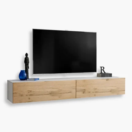 Loreto wandmontierter RTV-Schrank, Wotan/Weiß