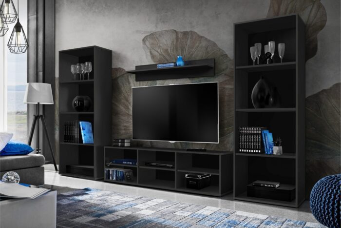 Ensemble de meubles Taranto Grande RTV, noir – Image 2