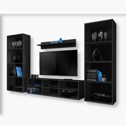 Taranto Grande RTV Möbel Set, Schwarz