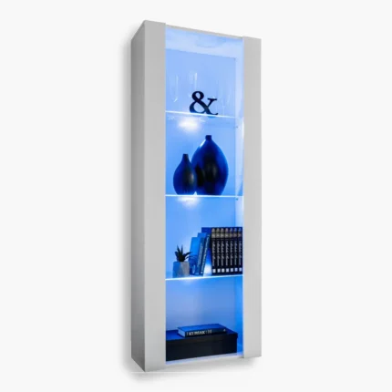 Tivoli Schrank, Weiß/Weiß LED-Beleuchtung Blau
