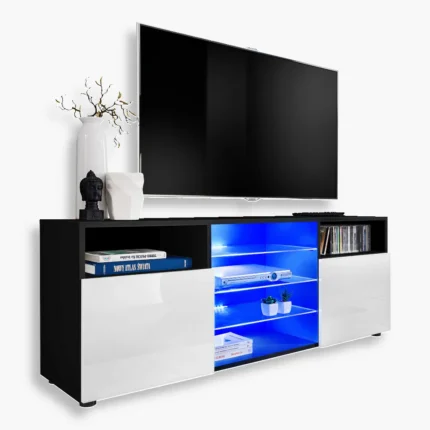 Armoire RTV Urbino, Wotan/Noir 1 Armoire RTV Urbino, blanc/noir