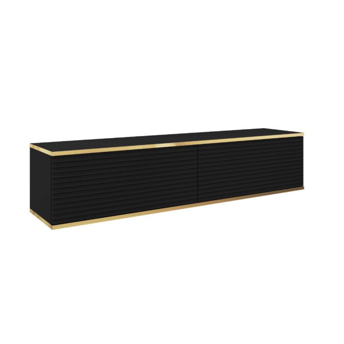 Banff RTV135 MDF – szafka RTV, czarny mat, dąb artisan, szerokość 135 cm, wysokość 30 cm, głębokość 32 cm - obrazek 2