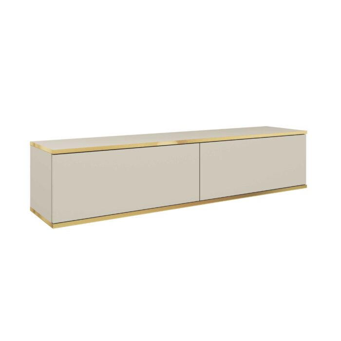 Banff RTV135 – szafka RTV, beżowy gładki front, dąb artisan, szerokość 135 cm, wysokość 30 cm, głębokość 32 cm - obrazek 2