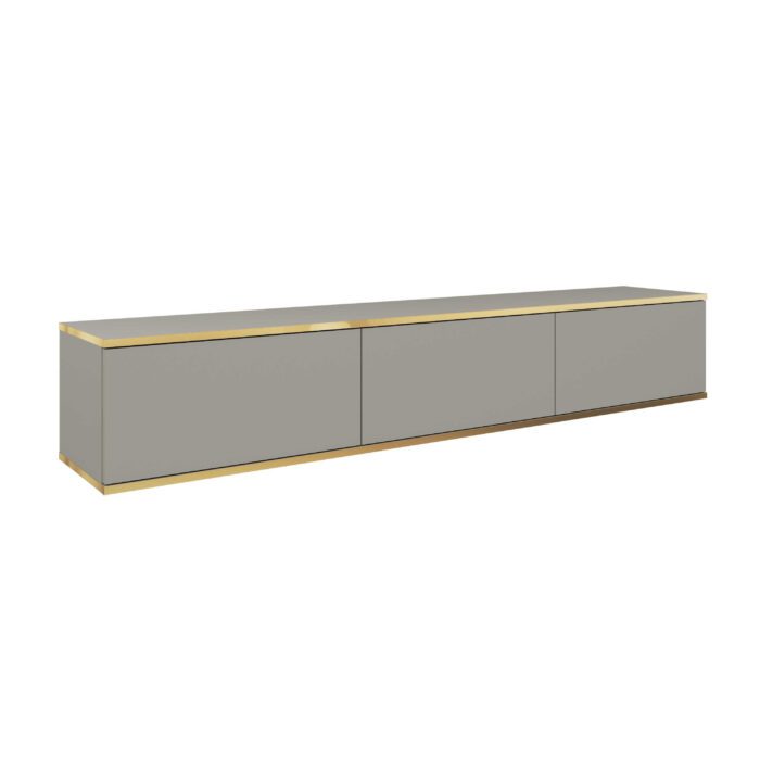 Banff RTV175 – szafka RTV, szary gładki front, dąb artisan, szerokość 175 cm, wysokość 30 cm, głębokość 32 cm - obrazek 2