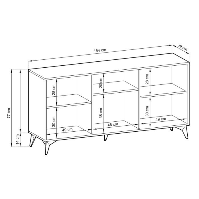Komoda Jasper K154 – szerokość 154 cm, wysokość 77 cm, głębokość 39 cm​ - obrazek 3