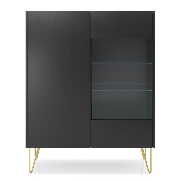 Canmore – Witryna WT97, czarny grafit, marmur black, szerokość 97 cm, wysokość 122 cm, głębokość 37 cm - obrazek 4