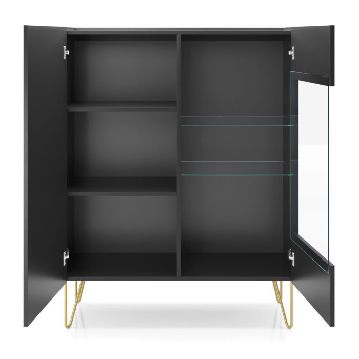 Canmore – Witryna WT97, czarny grafit, marmur black, szerokość 97 cm, wysokość 122 cm, głębokość 37 cm - obrazek 5