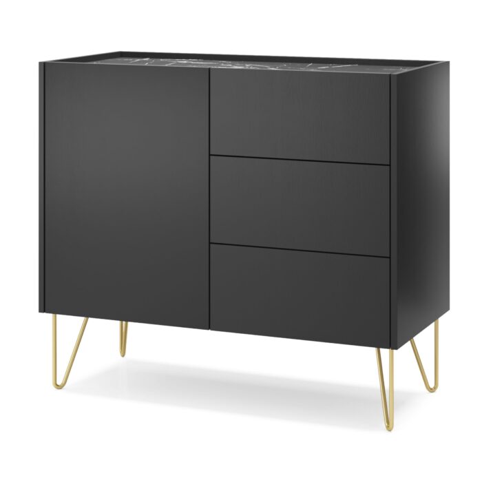 Komoda Canmore KSZ97 – czarny grafit, szerokość 97 cm, wysokość 83 cm, głębokość 37 cm - obrazek 1
