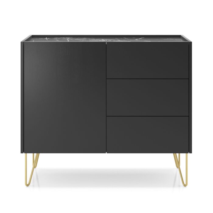 Komoda Canmore KSZ97 – czarny grafit, szerokość 97 cm, wysokość 83 cm, głębokość 37 cm - obrazek 2