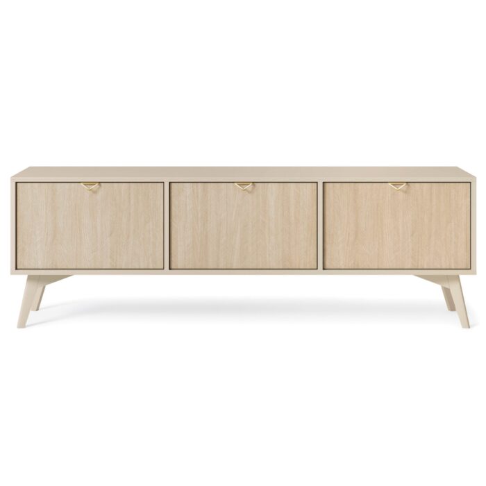 Tofino RTV158 – TV-Schrank, sandbeige, Fischgrät-Skandi, Breite 158 cm, Höhe 52 cm, Tiefe 38 cm – Bild 2
