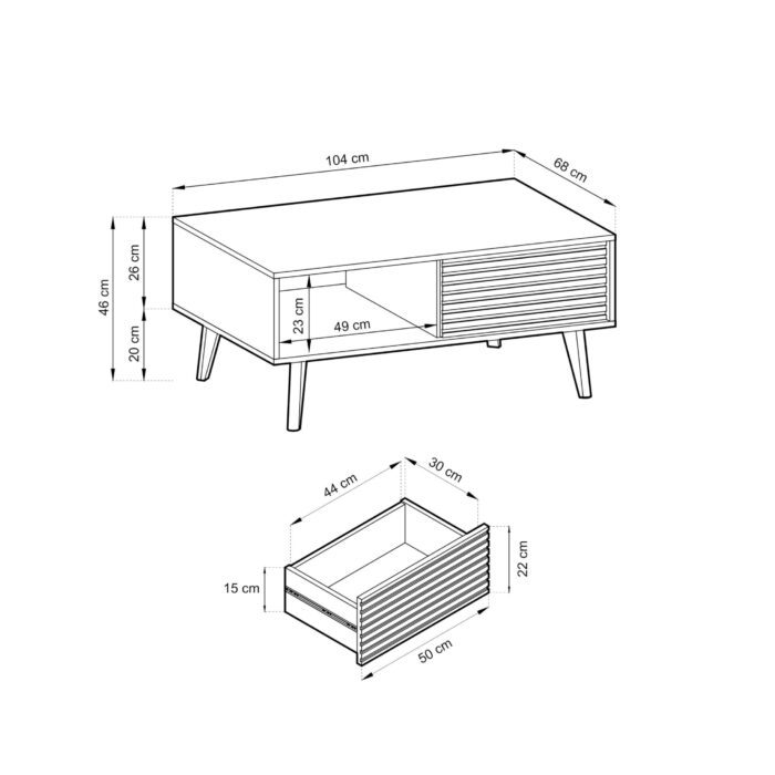 Saskatoon L104 – banc, noir, chêne artisanal, largeur 104 cm, hauteur 48 cm, profondeur 68 cm – Image 2