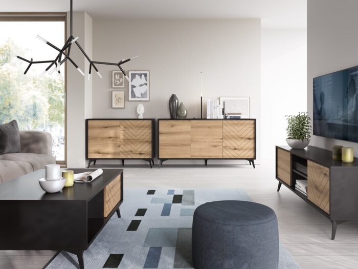 Jasper W54 Glastürenschrank – Evoke Glastürschrank aus Eiche, schwarz, Breite 54 cm, Höhe 178 cm, Tiefe 39 cm – Bild 8