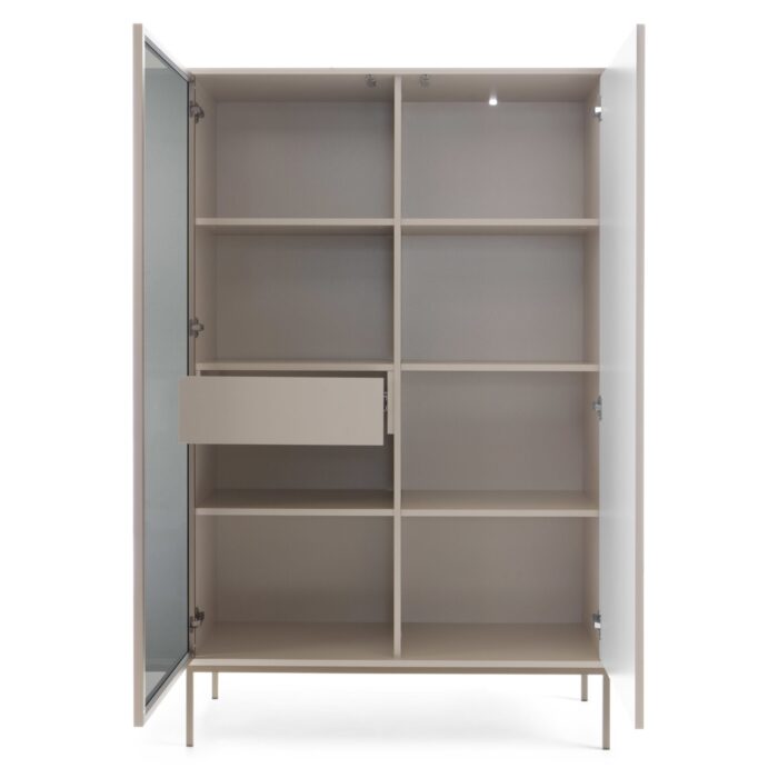 Laval WTSZ104 – Vitrine mit LED-Beleuchtung, Kaschmir, Breite 104 cm, Höhe 166 cm, Tiefe 39 cm – Bild 4