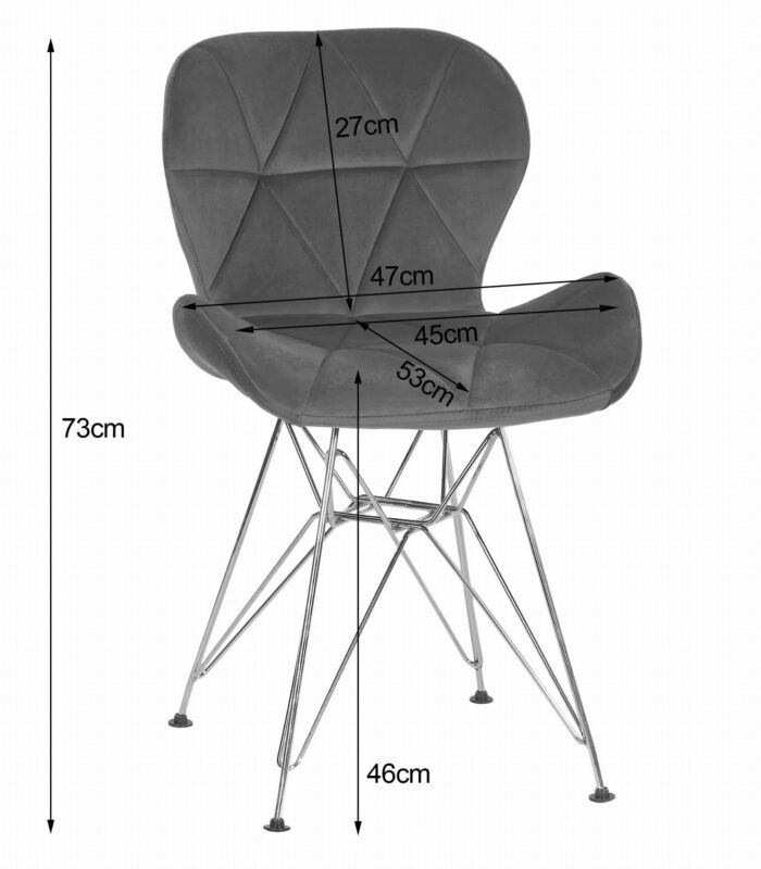 komodee NESSO chaise verte rembourrée en velours avec pieds dorés, pour salon, bureau, salle à manger, dimensions 47x73x53 cm, charge 110 kg – Image 7