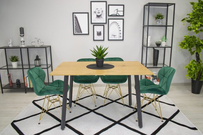 komodee NESSO chaise verte rembourrée en velours avec pieds dorés, pour salon, bureau, salle à manger, dimensions 47x73x53 cm, charge 110 kg – Image 14