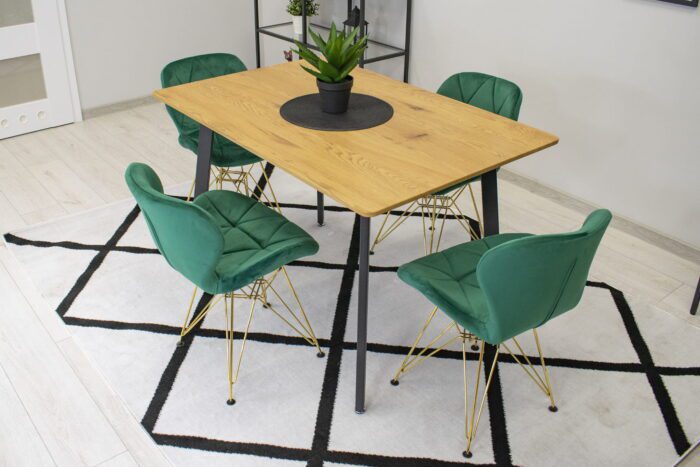 komodee NESSO chaise verte rembourrée en velours avec pieds dorés, pour salon, bureau, salle à manger, dimensions 47x73x53 cm, charge 110 kg – Image 15