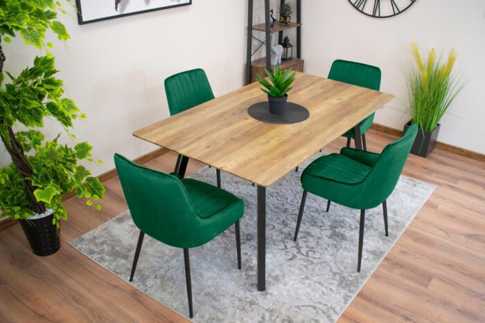 komodee BERGAMO chaise en velours vert rembourrée avec pieds en métal matelassé pour salon, salle à manger, bureau, capacité de charge jusqu’à 110 kg – Image 5