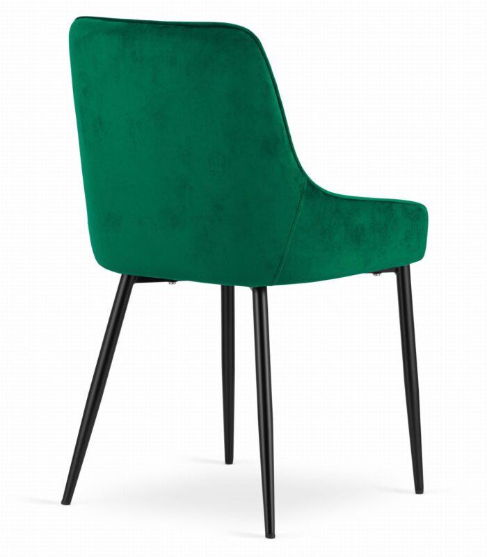 komodee BERGAMO chaise en velours vert rembourrée avec pieds en métal matelassé pour salon, salle à manger, bureau, capacité de charge jusqu’à 110 kg – Image 4
