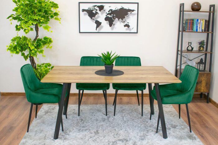 komodee BERGAMO chaise en velours vert rembourrée avec pieds en métal matelassé pour salon, salle à manger, bureau, capacité de charge jusqu’à 110 kg – Image 12