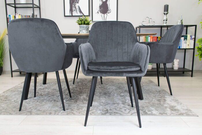 komodee chair MINORI dark gray velvet metal legs easy assembly for living room, dining room, bedroom, load 110 kg - Image 6