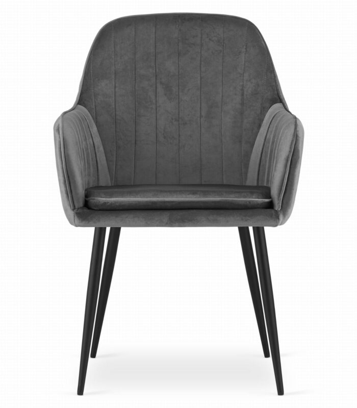 komodee chair MINORI dark gray velvet metal legs easy assembly for living room, dining room, bedroom, load 110 kg - Image 2