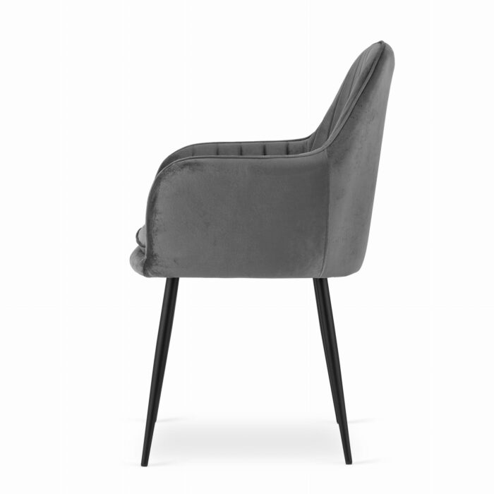 komodee chair MINORI dark gray velvet metal legs easy assembly for living room, dining room, bedroom, load 110 kg - Image 3