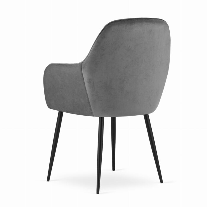 komodee chair MINORI dark gray velvet metal legs easy assembly for living room, dining room, bedroom, load 110 kg - Image 4