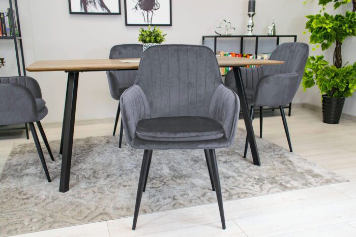 komodee chair MINORI dark gray velvet metal legs easy assembly for living room, dining room, bedroom, load 110 kg - Image 14
