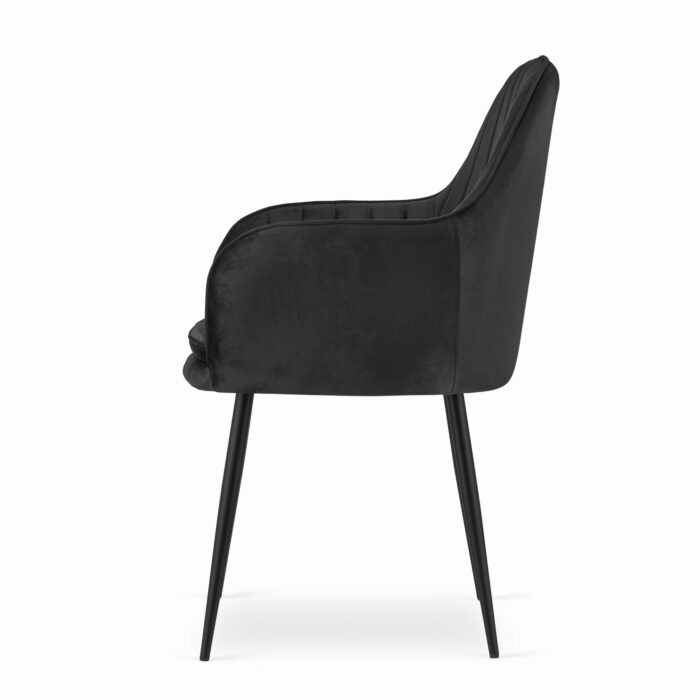 komodee krzesło MINORI czarne aksamitne metalowe nogi do salonu, gabinetu, sypialni, jadalni, maksymalne obciążenie 110 kg, wymiary 58x87x57 cm - obrazek 3