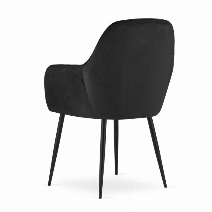 komodee krzesło MINORI czarne aksamitne metalowe nogi do salonu, gabinetu, sypialni, jadalni, maksymalne obciążenie 110 kg, wymiary 58x87x57 cm - obrazek 4