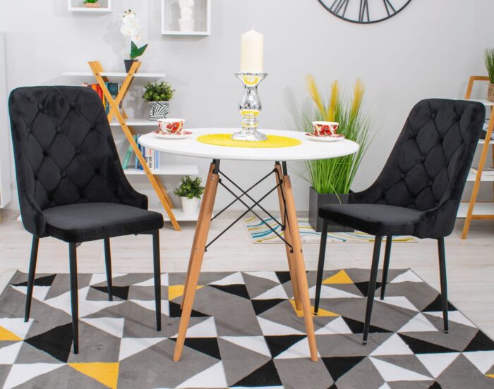 komodee chair ANACAPRI black upholstered with velour metal legs for living room, office, bedroom, dimensions 48x93x56 cm, load up to 110 kg - Image 6