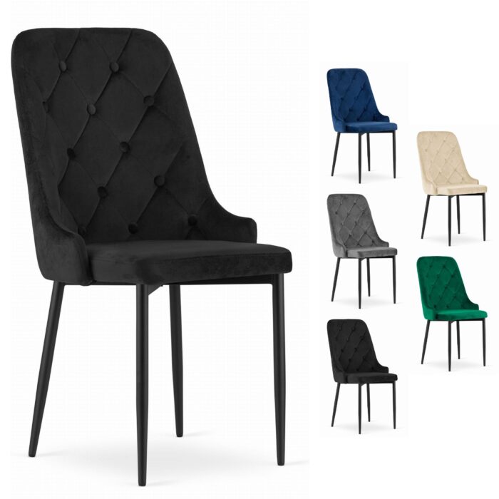 komodee chair ANACAPRI black upholstered with velour metal legs for living room, office, bedroom, dimensions 48x93x56 cm, load up to 110 kg - Image 8