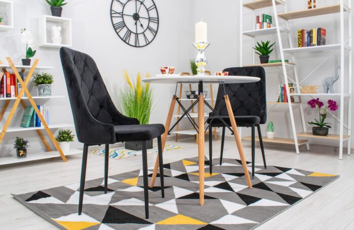 komodee chair ANACAPRI black upholstered with velour metal legs for living room, office, bedroom, dimensions 48x93x56 cm, load up to 110 kg - Image 5