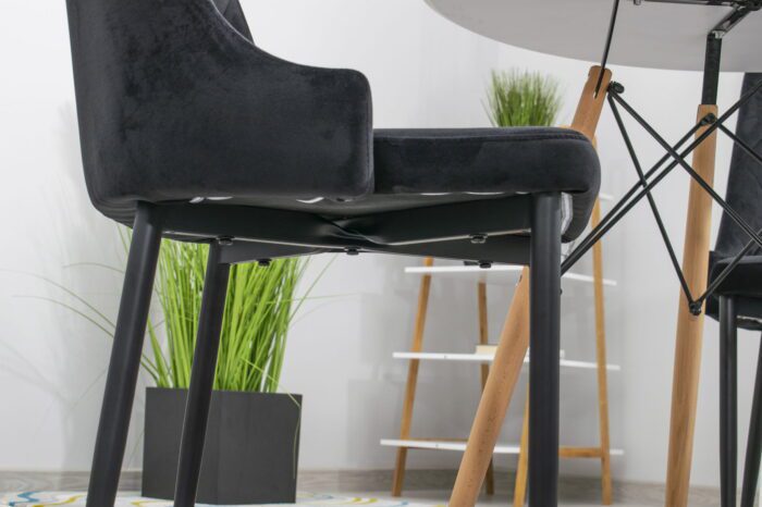 komodee chair ANACAPRI black upholstered with velour metal legs for living room, office, bedroom, dimensions 48x93x56 cm, load up to 110 kg - Image 11