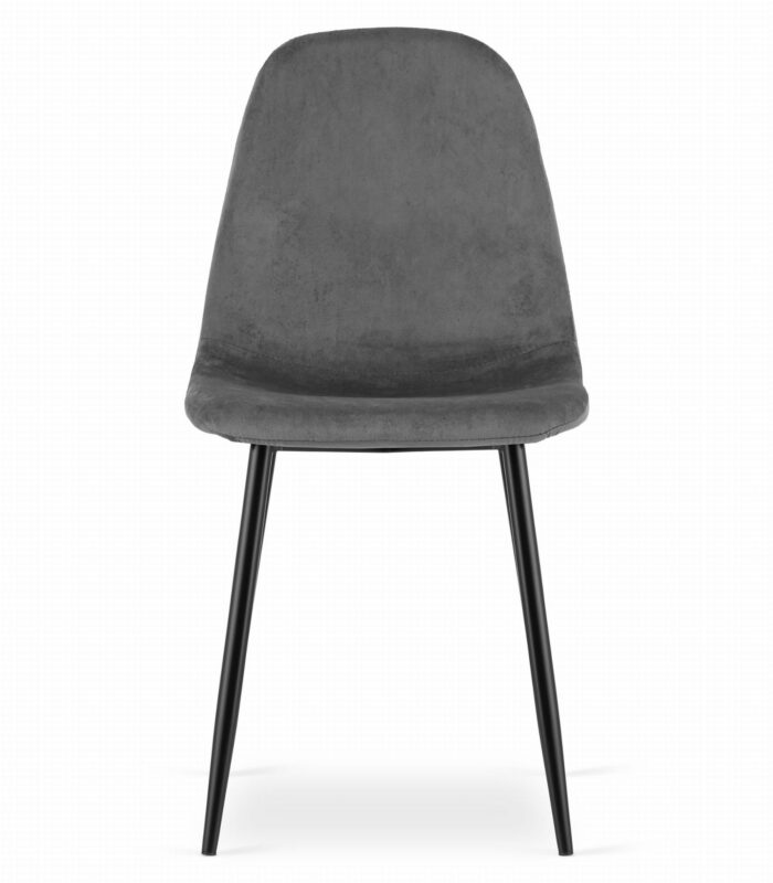 komodee krzesło BELLAGIO ciemnoszare aksamitne metalowe nogi do salonu, gabinetu, sypialni, jadalni, obciążenie 110 kg, wymiary 45x88x51 cm - obrazek 2