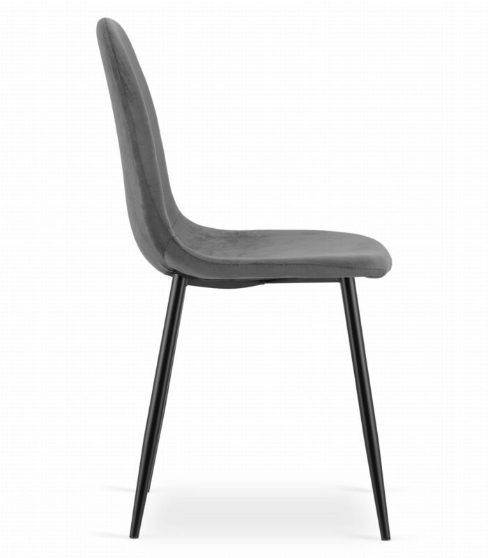 komodee krzesło BELLAGIO ciemnoszare aksamitne metalowe nogi do salonu, gabinetu, sypialni, jadalni, obciążenie 110 kg, wymiary 45x88x51 cm - obrazek 3