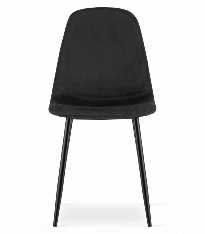 komodee krzesło BELLAGIO czarne aksamitne zdrowotna ergonomia metalowe nogi do salonu, gabinetu, sypialni, jadalni, wymiary 45x88x51 cm, obciążenie do 110 kg - obrazek 2