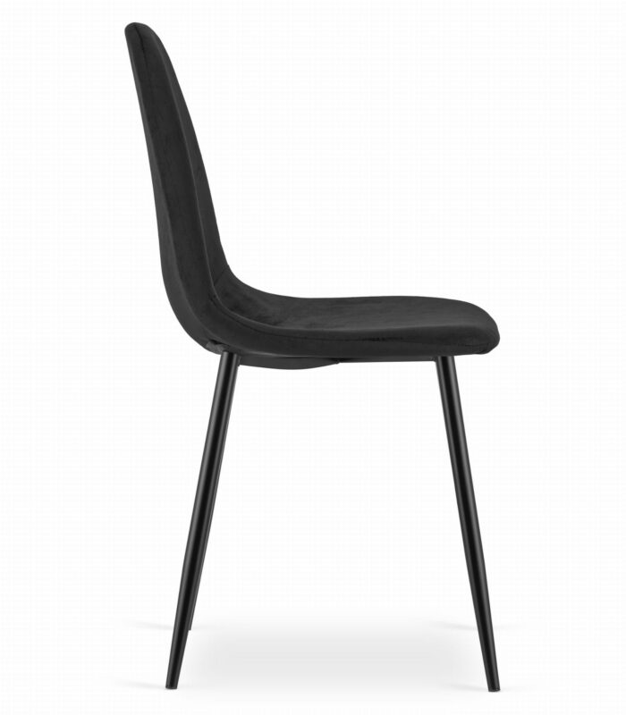komodee krzesło BELLAGIO czarne aksamitne zdrowotna ergonomia metalowe nogi do salonu, gabinetu, sypialni, jadalni, wymiary 45x88x51 cm, obciążenie do 110 kg - obrazek 3
