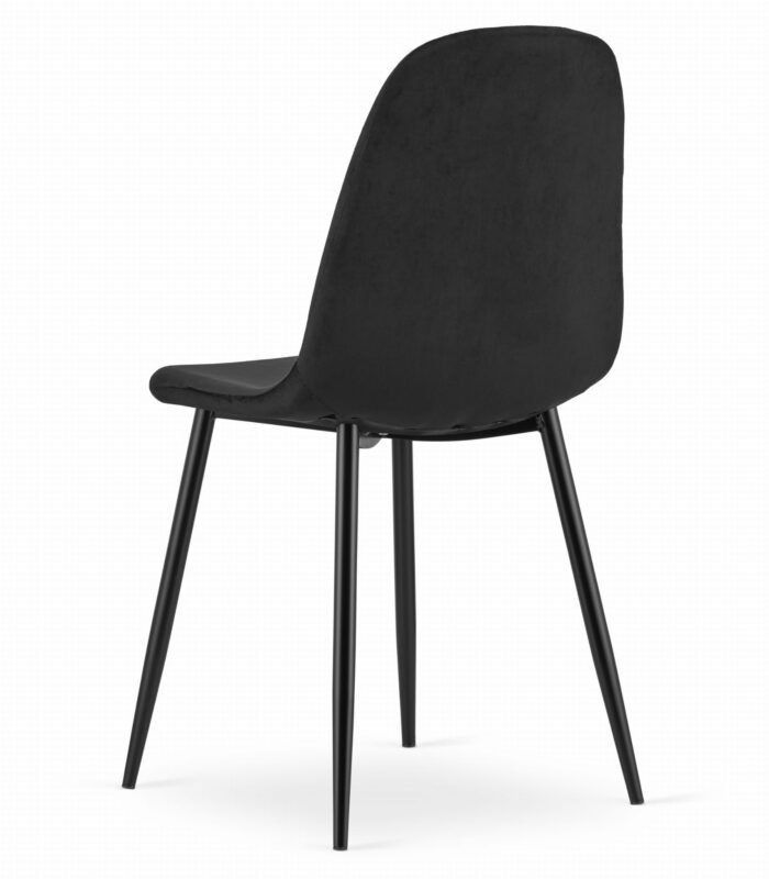 komodee krzesło BELLAGIO czarne aksamitne zdrowotna ergonomia metalowe nogi do salonu, gabinetu, sypialni, jadalni, wymiary 45x88x51 cm, obciążenie do 110 kg - obrazek 4