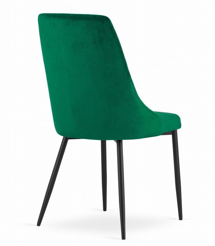 chaise komodee FAENZA en velours vert foncé rembourrée avec des pieds en métal pour salon, bureau, chambre à coucher, charge jusqu’à 110 kg – Image 4